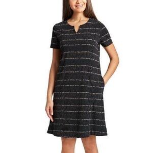 Black and Gray Striped shirt dress Ellen Tracy size L